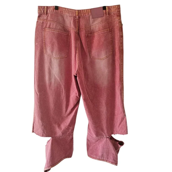 Hanifa Dusty Cedar Aster Acid Distressed Jeans ALTERED - Picture 4 of 13